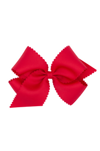 King Grosgrain Bow with Scalloped Edge (Multiple Color Options)