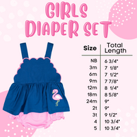 Girls Blue Seersucker Diaper Set