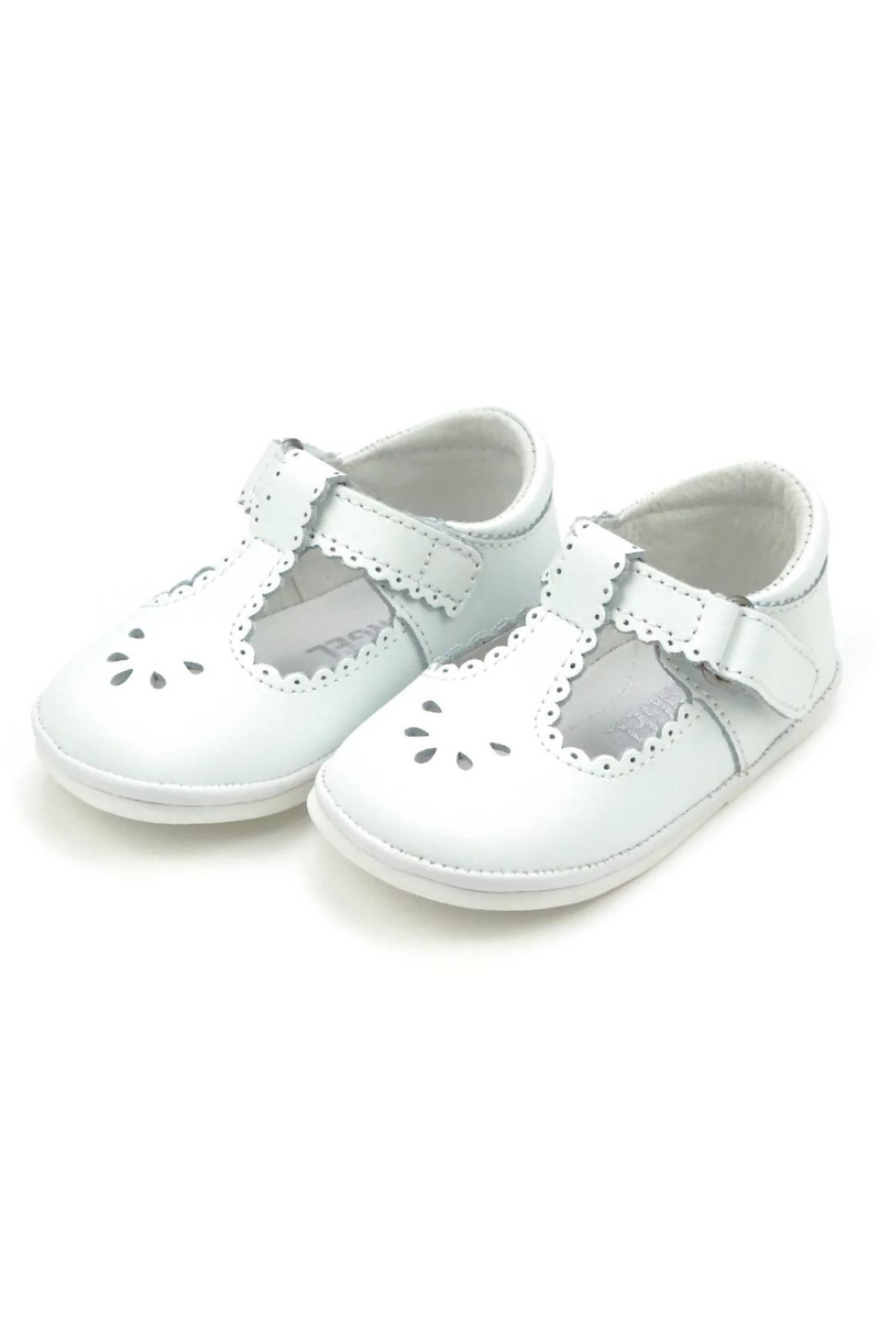 Dottie Scalloped T-Strap Mary Jane (Baby)-White