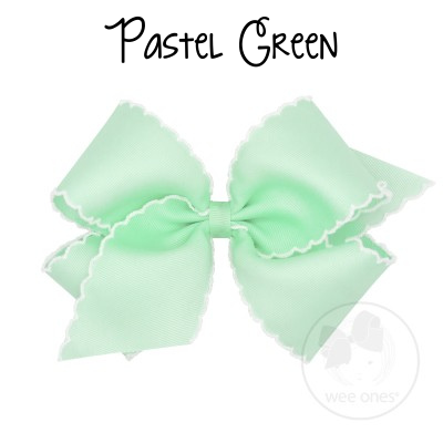 King Grosgrain Bow with Stitch Edge (Multiple Color Options)