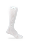 Pointelle Bow Knee High Socks (Multiple Color Options)