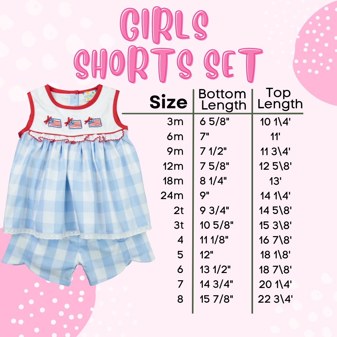 Girls Shadow Flag Shorts Set