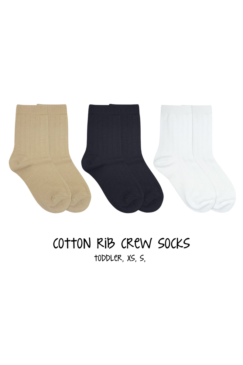 Cotton Rib Crew Socks