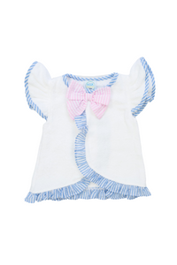 Girls Blue/Pink Bow Swim Cover