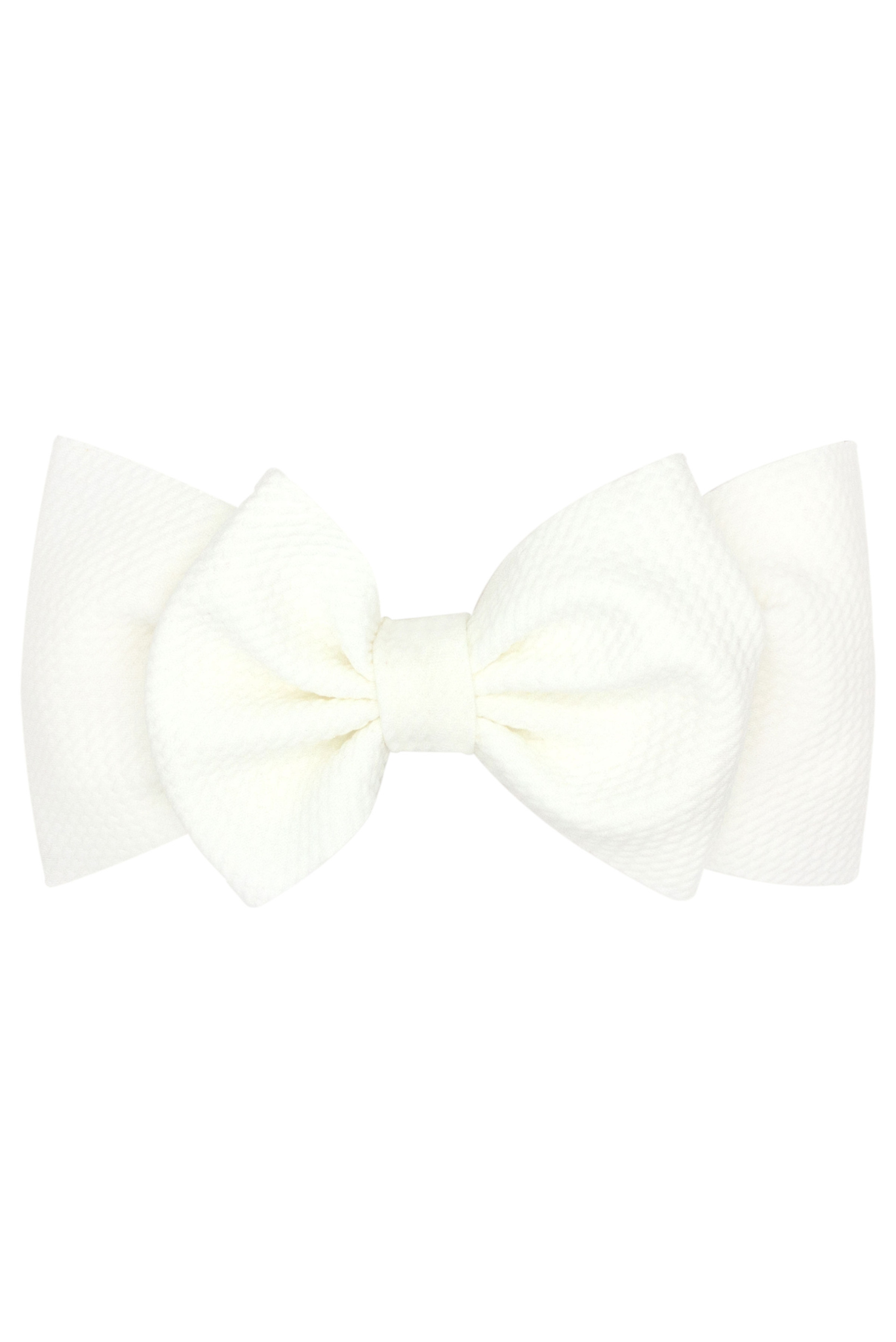 Soft White Rippled Large Bowtie on Matching Wide Band