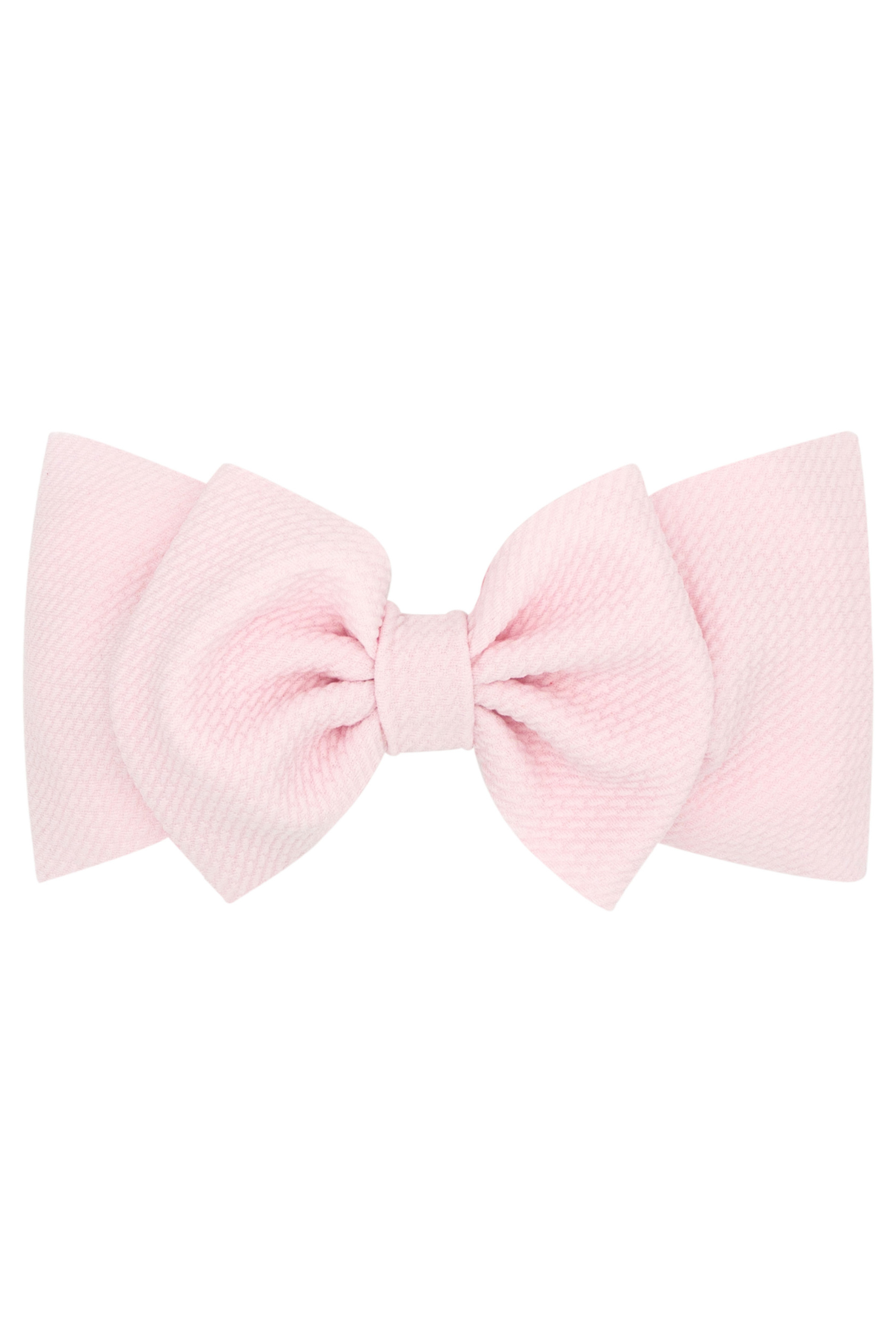Soft Pink Rippled Large Bowtie on Matching Wide Band