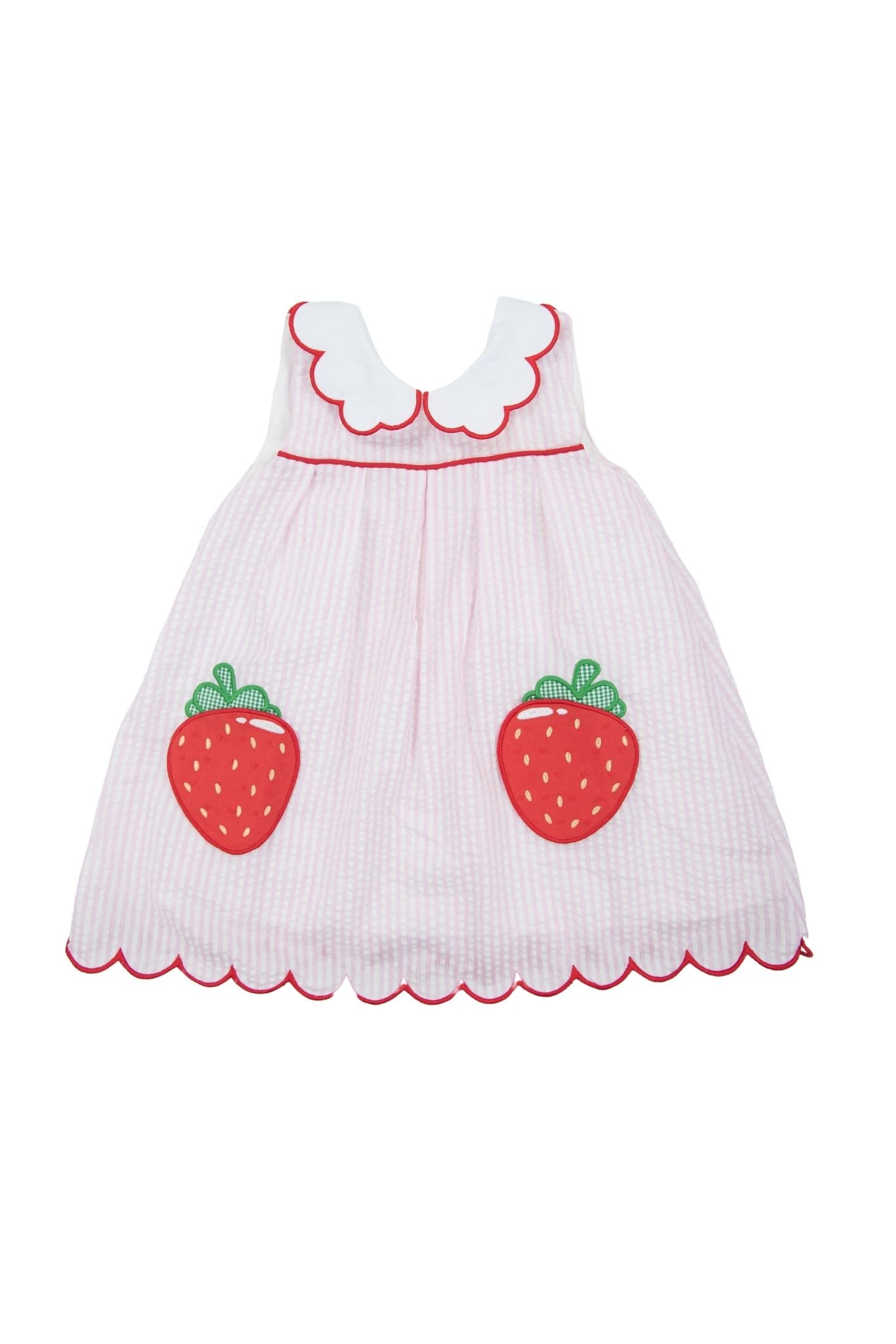 Girls Strawberry Seersucker Dress