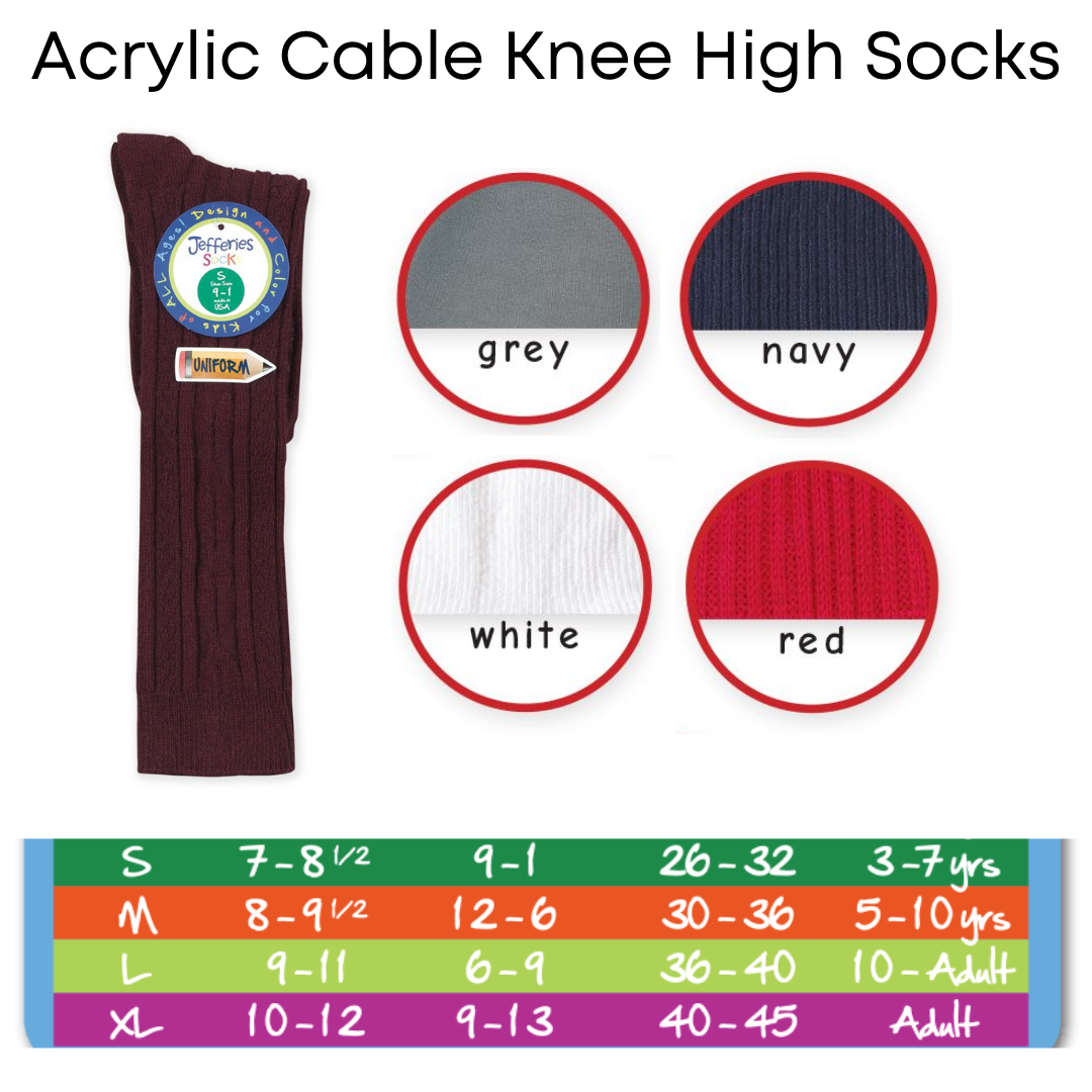 Acrylic Cable Knee High Socks