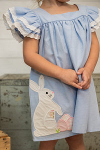 Girls Spring Bunny Applique Dress