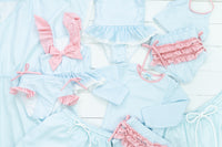 Women's Blue Stripe/Pink Swim Cover