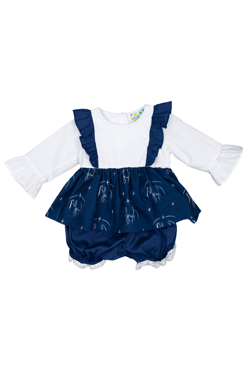 Girls Nativity Bloomer Shorts Set