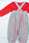 Boys Knit Smocked Tree Overall Set