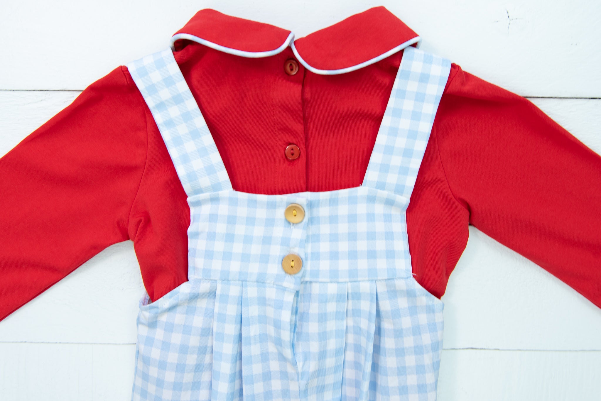 Boys Candy Cane Lane Overalls Set