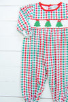 Girls Knit Smocked Tree Long Bubble