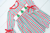 Girls Knit Smocked Tree Dress