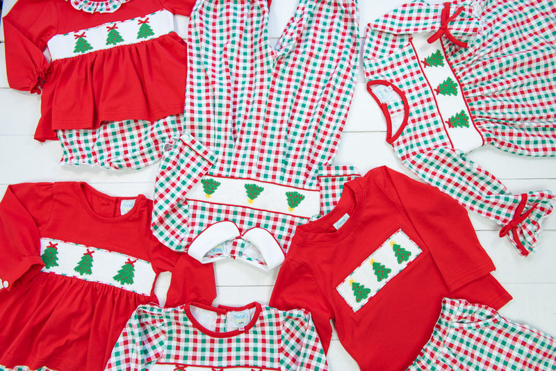 Boys Knit Smocked Tree Pant Set