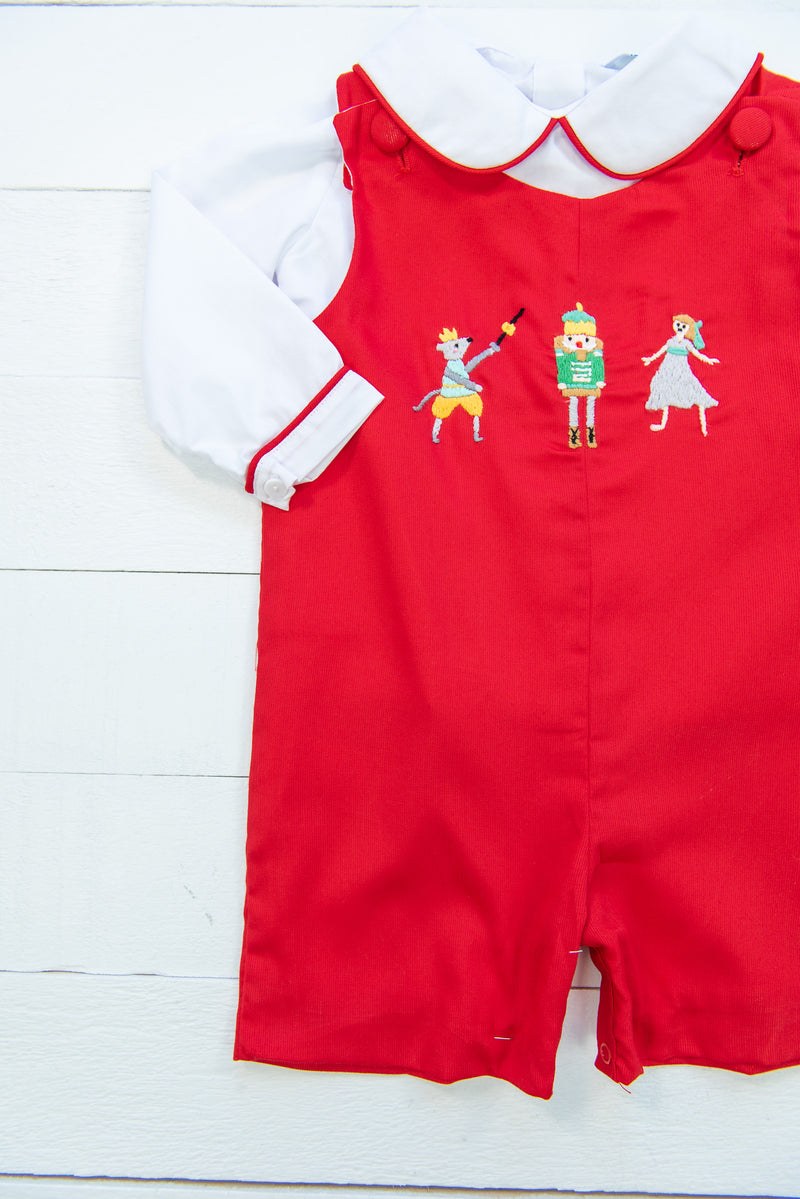 Boys Red Nutcracker Shortall Set