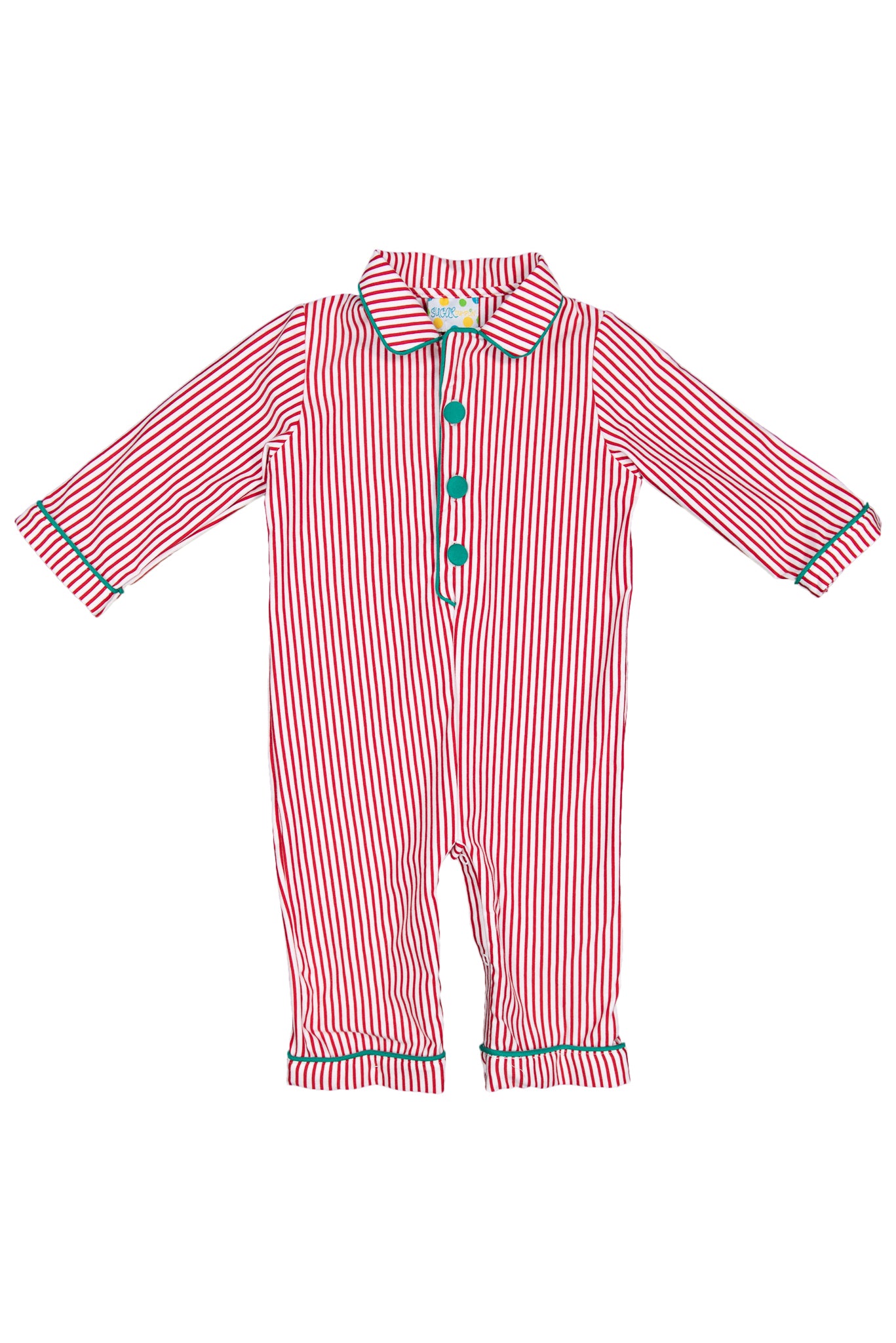 Boys Pinstripe Romper PJs