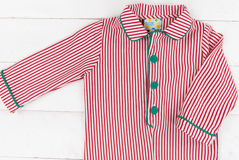 Boys Pinstripe Romper PJs