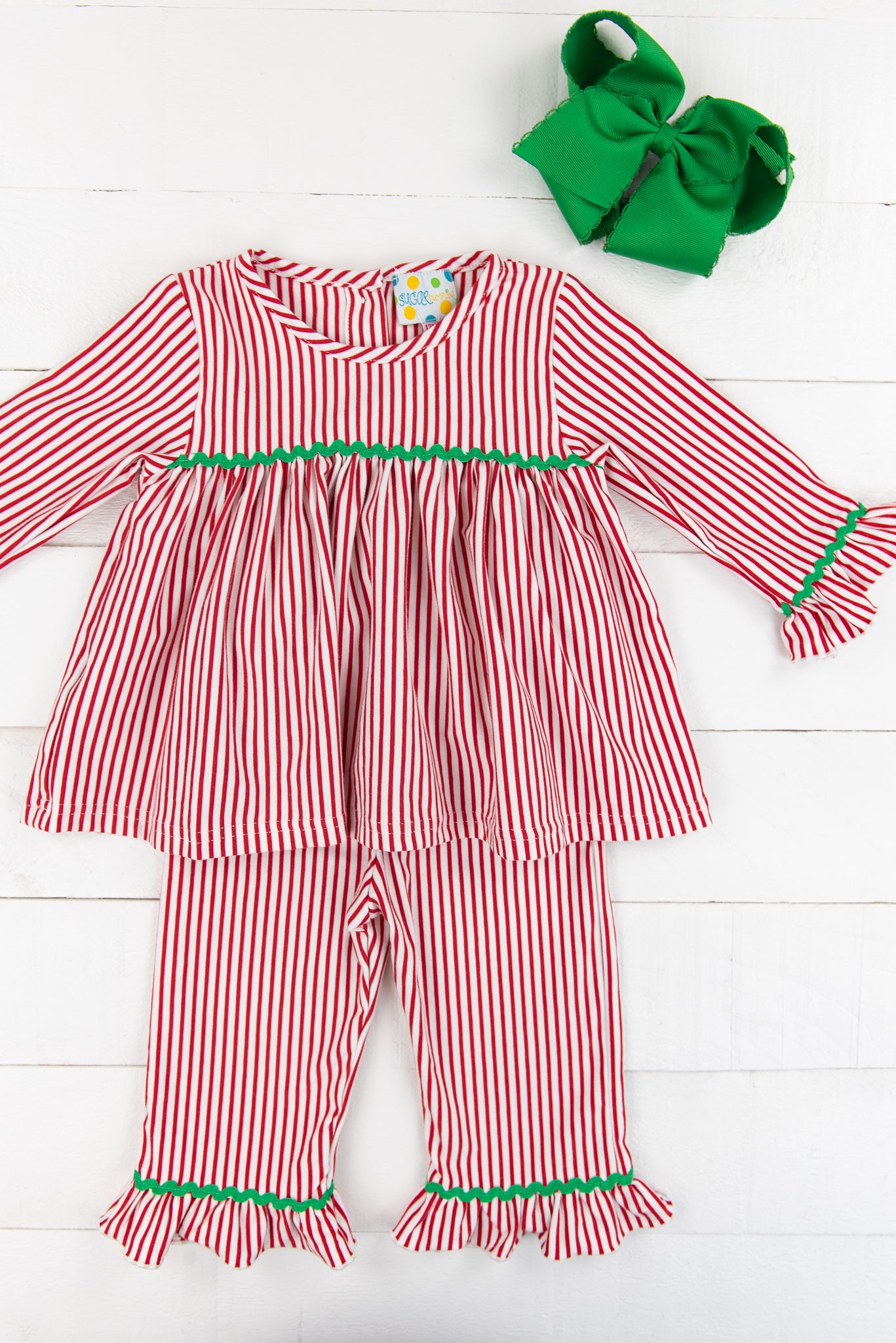 Girls Pinstripe PJ Pants Set