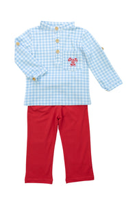 Boys Candy Cane Lane Pants Set