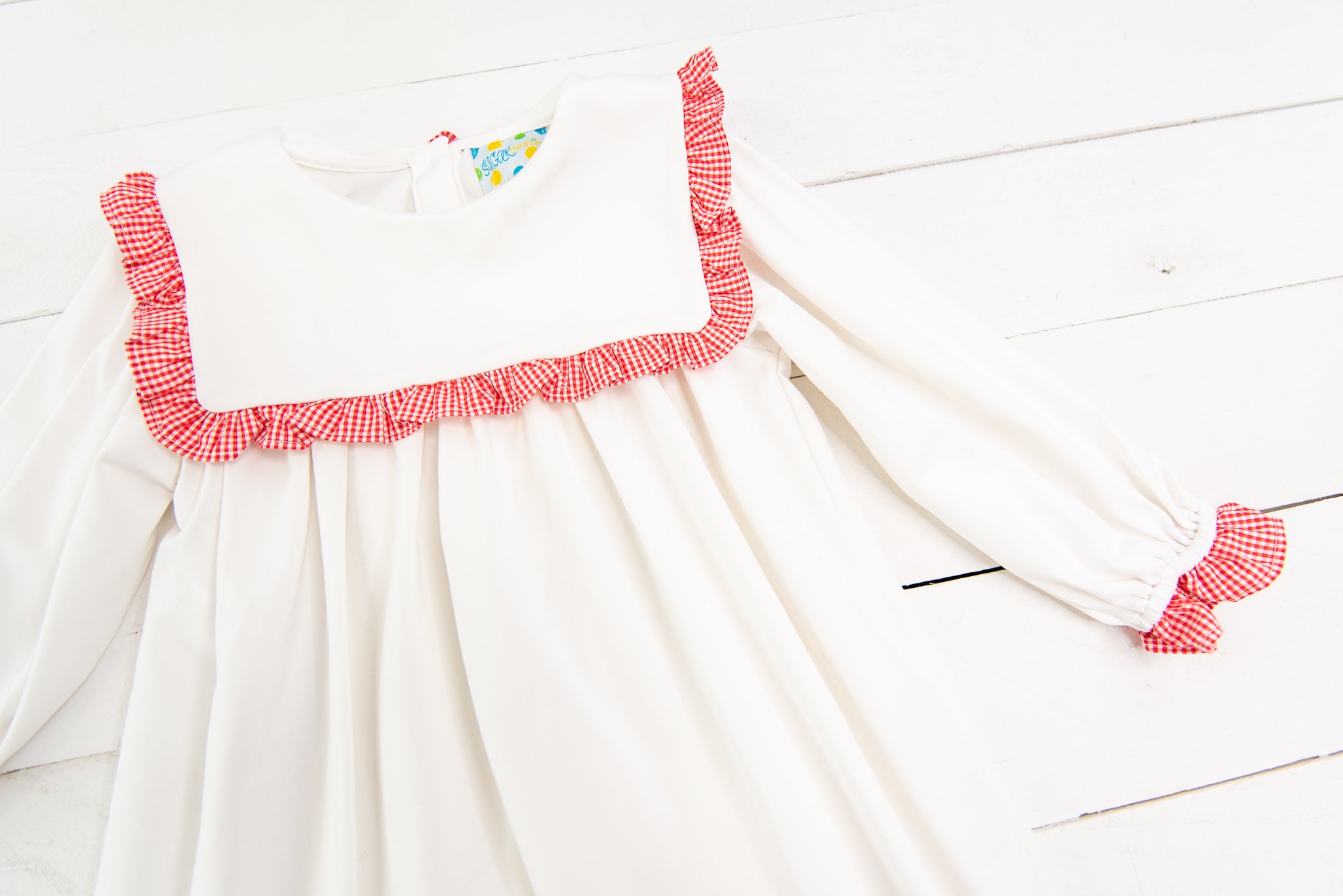 Girls White Square Collar Heirloom Length Nightgown