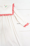 Girls White Square Collar Heirloom Length Nightgown