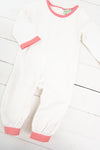 Boys White/Red Gingham Romper
