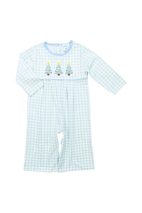 Boys French Knot Tree Long Romper