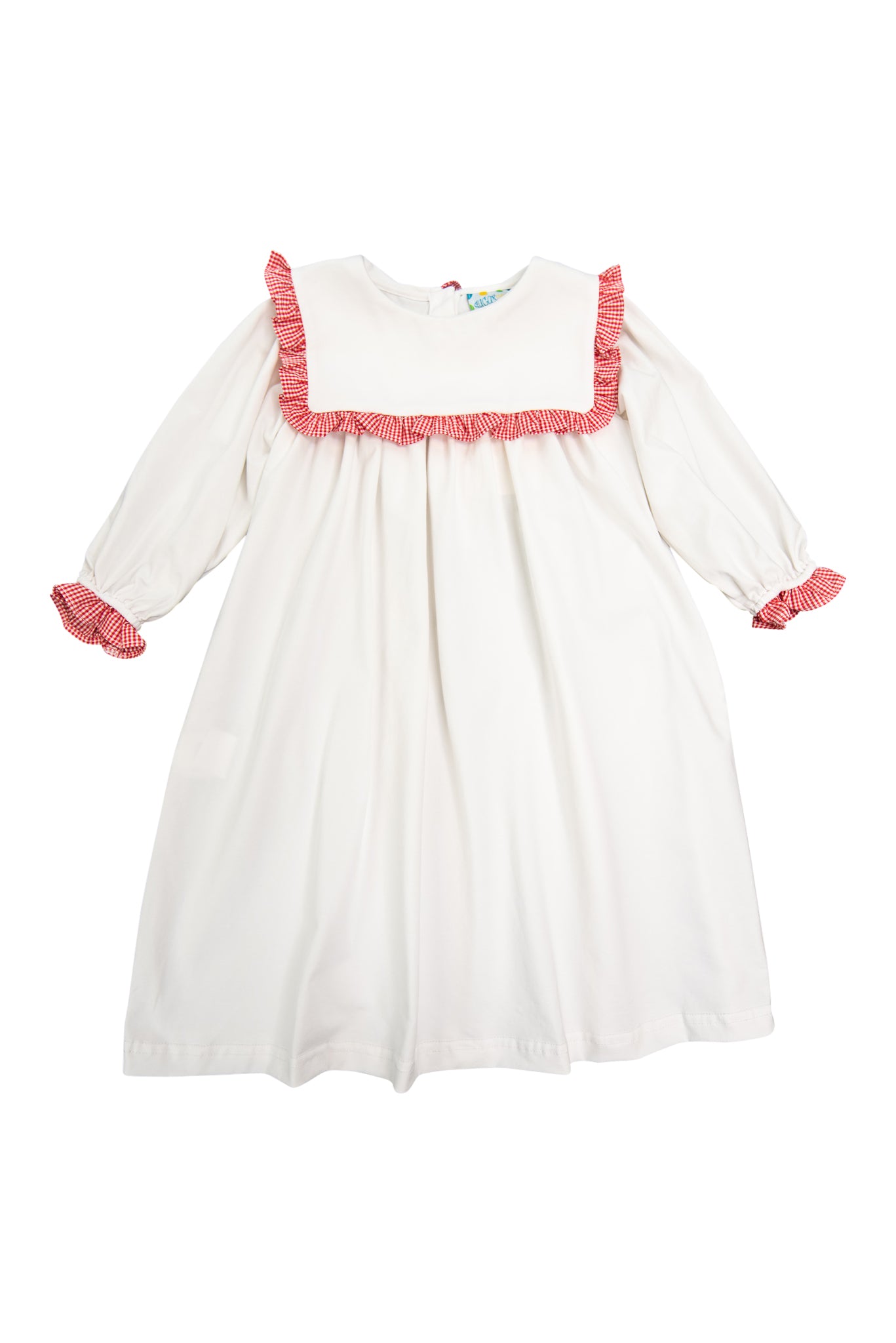 Girls White Square Collar Heirloom Length Nightgown