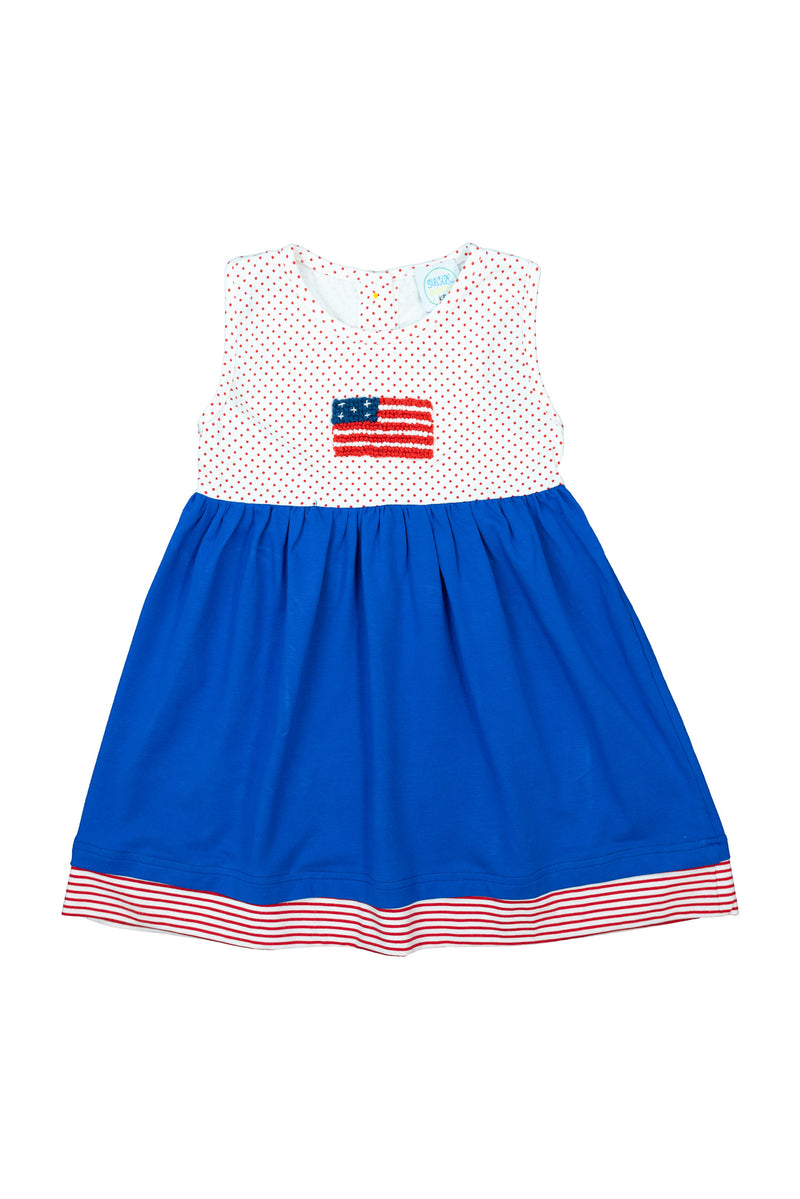 Girls Knit French Knot Flag Dress