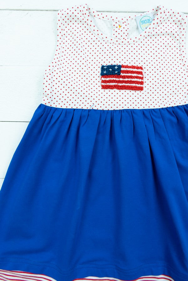 Girls Knit French Knot Flag Dress