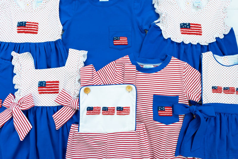 Girls Knit French Knot Flag Dress