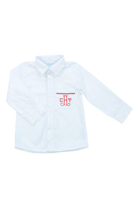 Boys White/Red Dress Shirt