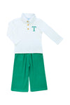 Boys Green Corduroy Pans Set