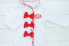 Girls White/Red Bow PJ