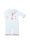 Boys White/Red Collared PJ