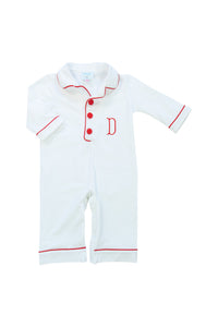 Boys White/Red Collared PJ