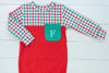 Boys Knit Green/Red Check Romper