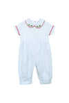 Boys Embroidered Holly Long Bubble