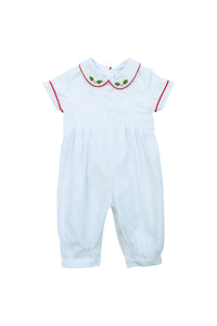 Boys Embroidered Holly Long Bubble