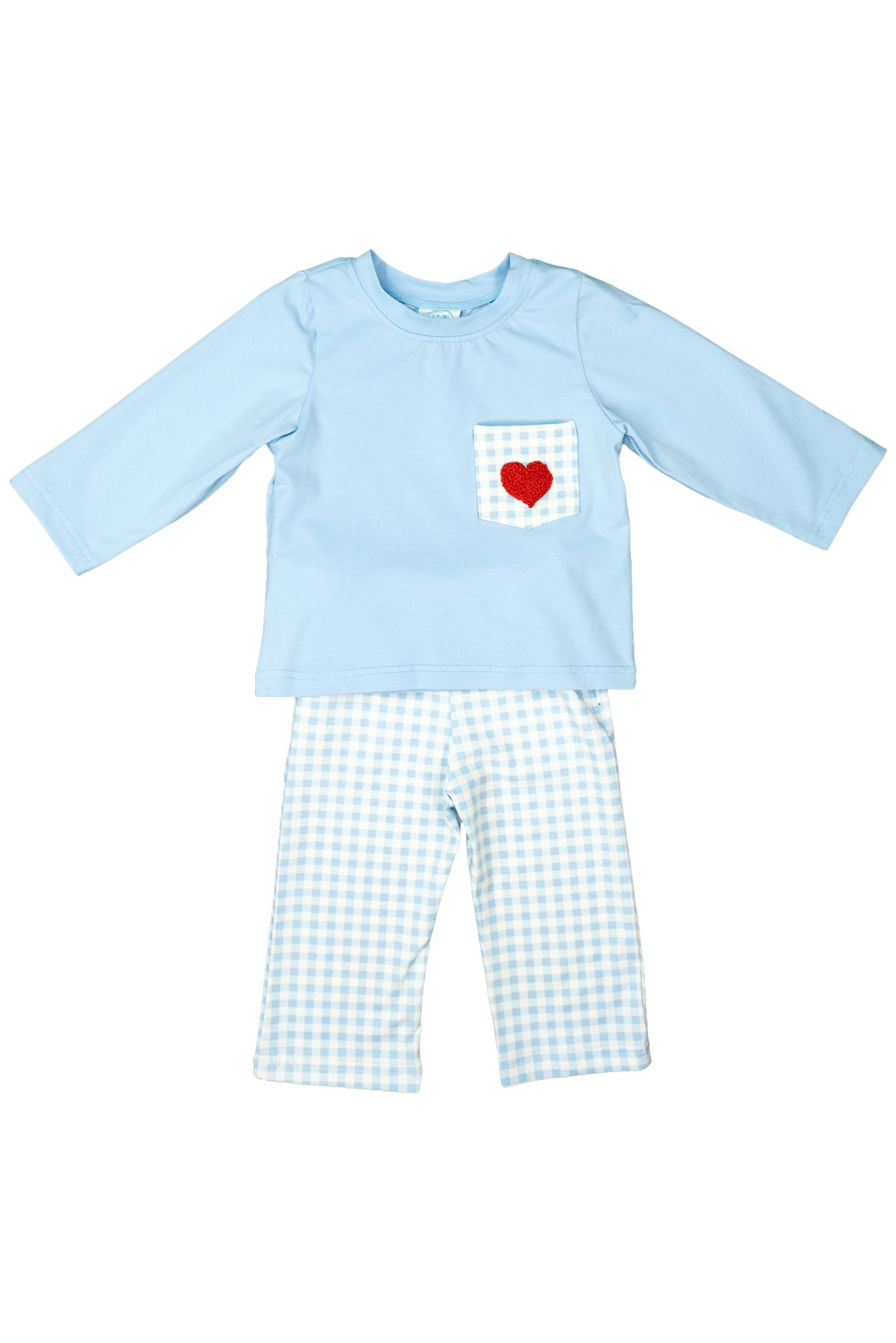 Boys French Knot Heart Pants Set