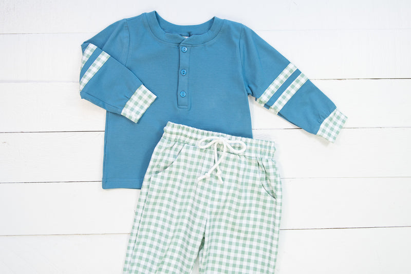 Boys Comfy Check Jogger Set