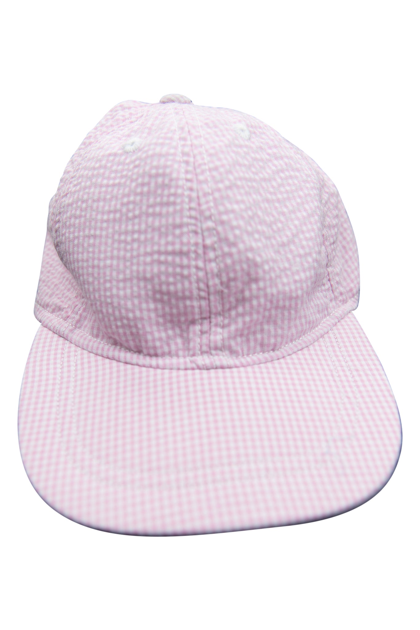 Girls Pink Seersucker Baseball Hat