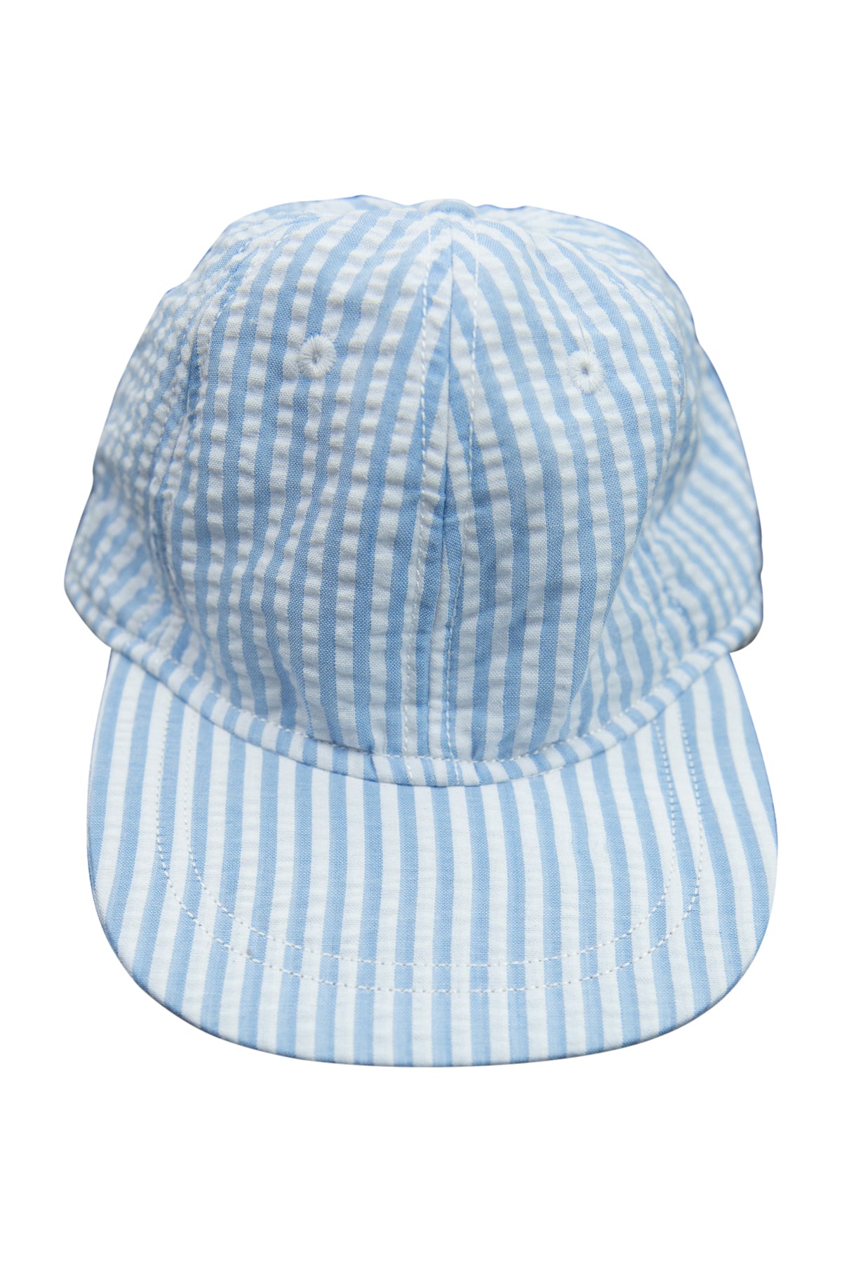 Blue Seersucker Baseball Hat