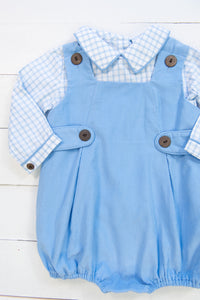 Boys Sweet Blue Corduroy Bubble Set