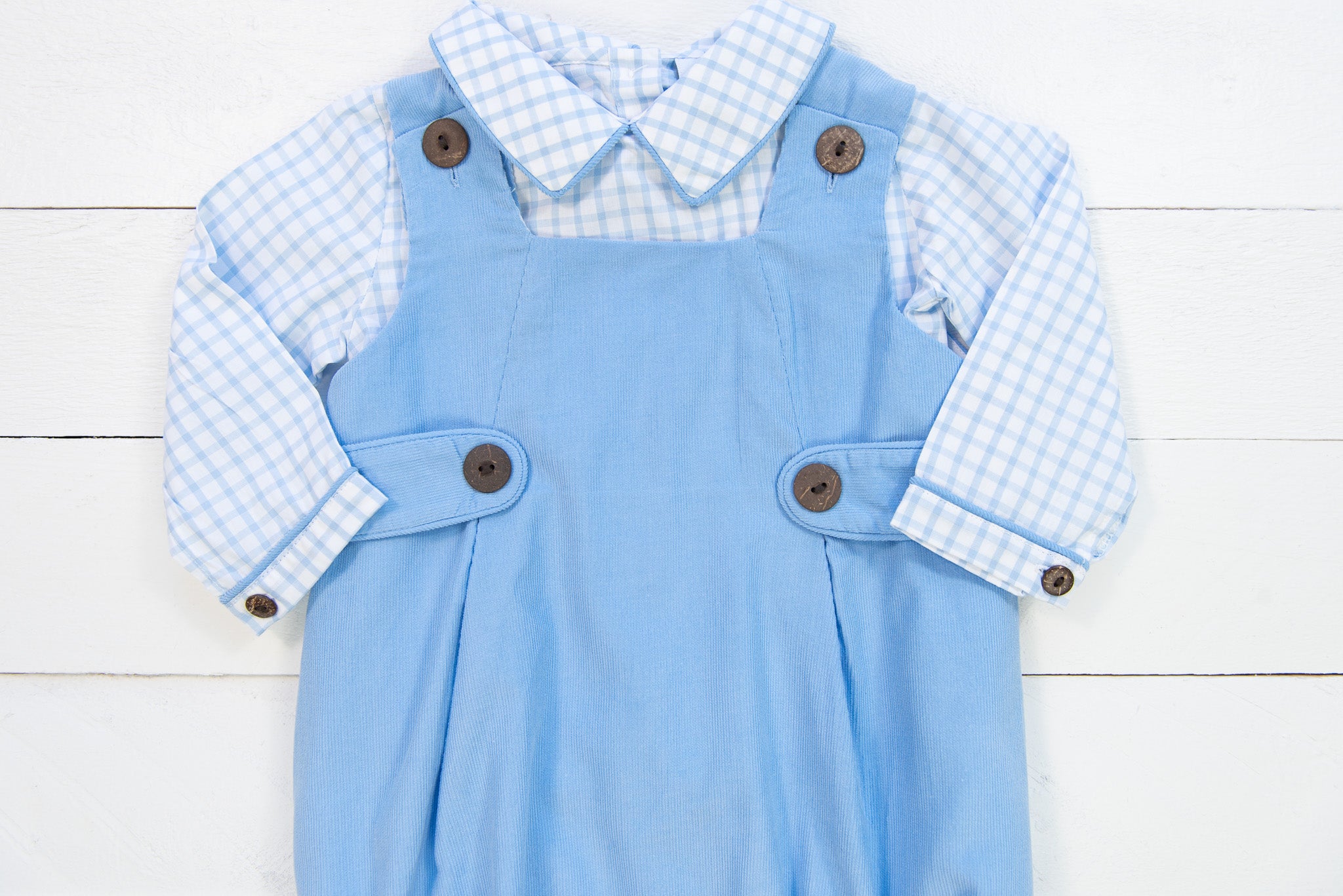 Boys Sweet Blue Corduroy Bubble Set
