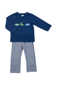 Boys French Knot Dino Pants Set