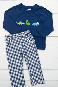 Boys French Knot Dino Pants Set