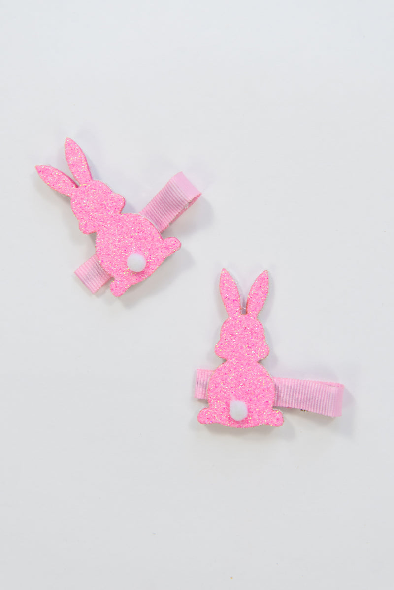 Glitter Bunny Ribbon Art Clip